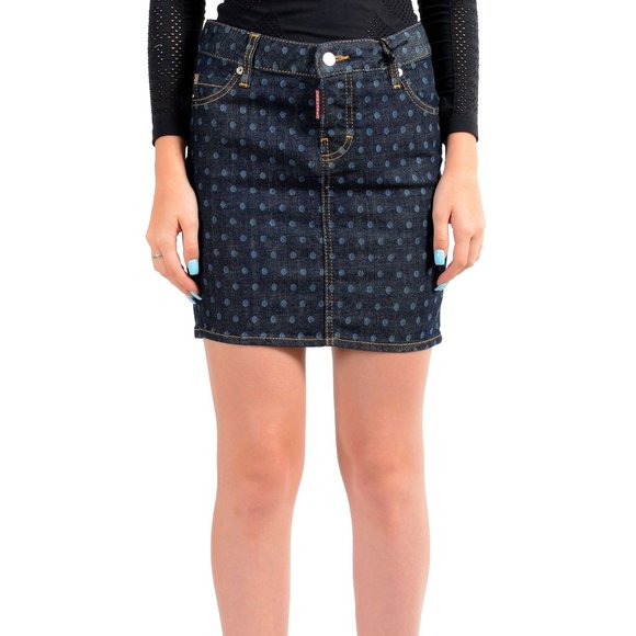 Dsquared2 Women's Dark Blue Denim Pencil Skirt